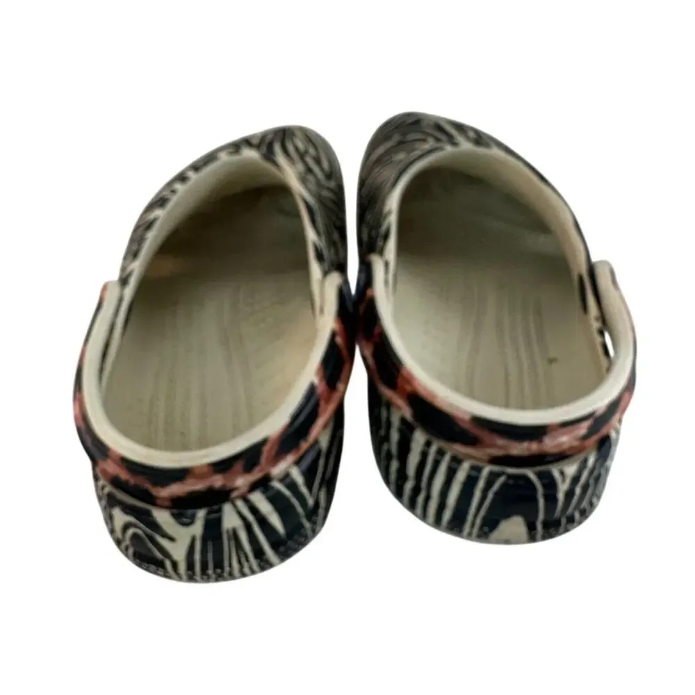 Crocs classic animal remix clog zebra leopard Mens 4 Women 6 Preowned
